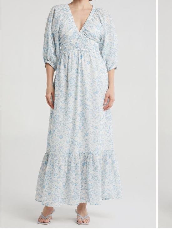 Dresses & Skirts - Light Blue Floral Maxi Dress